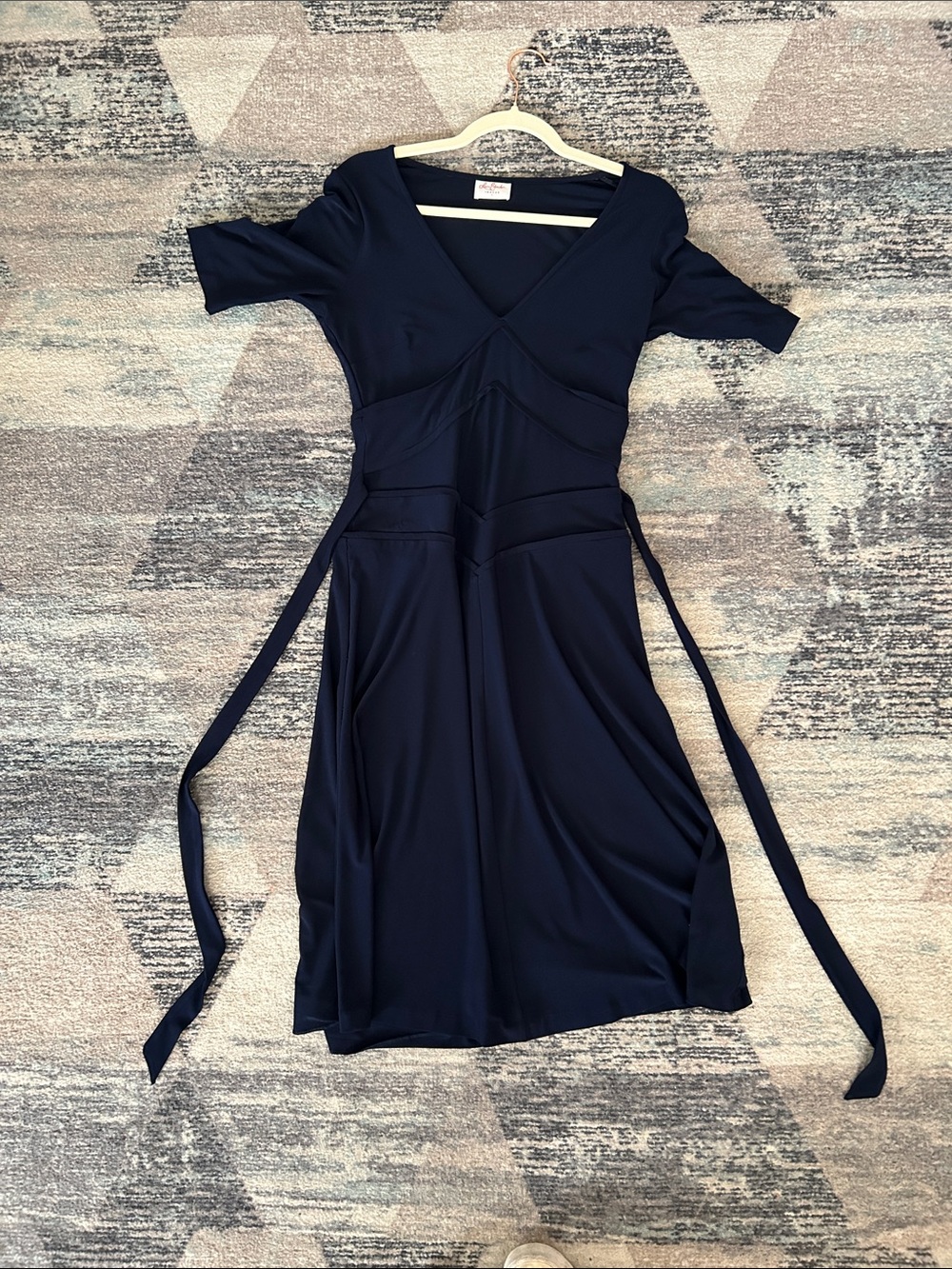 Leona Edminston Navy Wrap Midi Dress